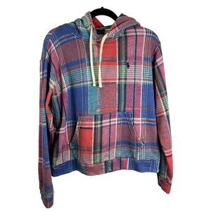 Polo Ralph Lauren Plaid Multicolour Hoodie Girls Size L or Women's M